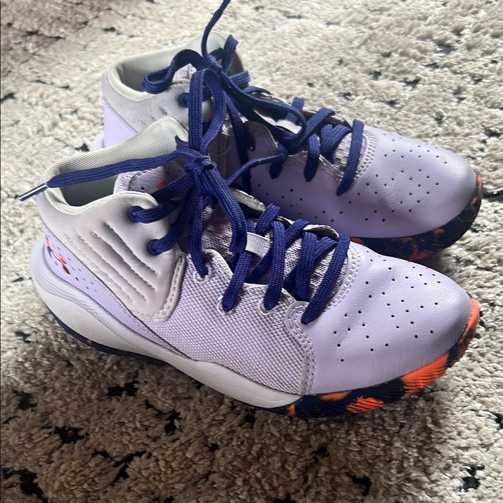 Under Armour Kids Purple and Orange Sneakers
